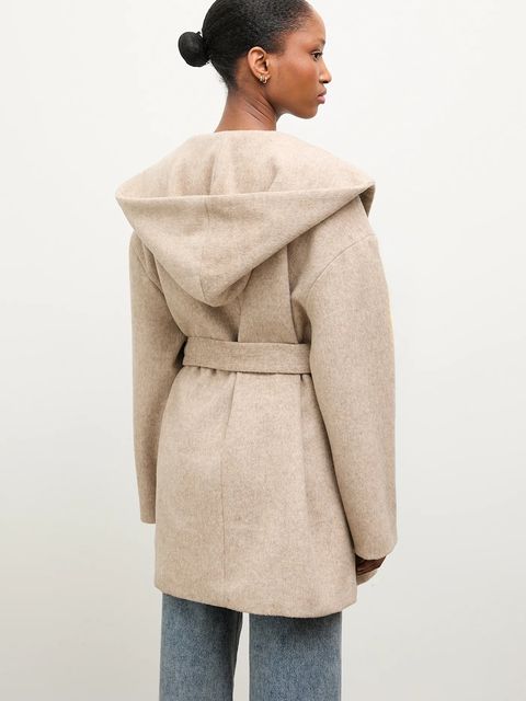 Answear.LAB płaszcz wełniany kolor beżowy