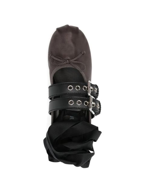 Miu Miu leather ballet flats - Brown