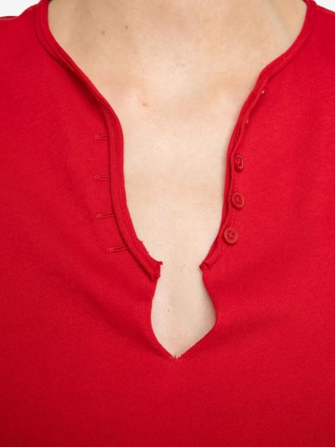 Zadig&Voltaire button-detail short-sleeve T-shirt - Red