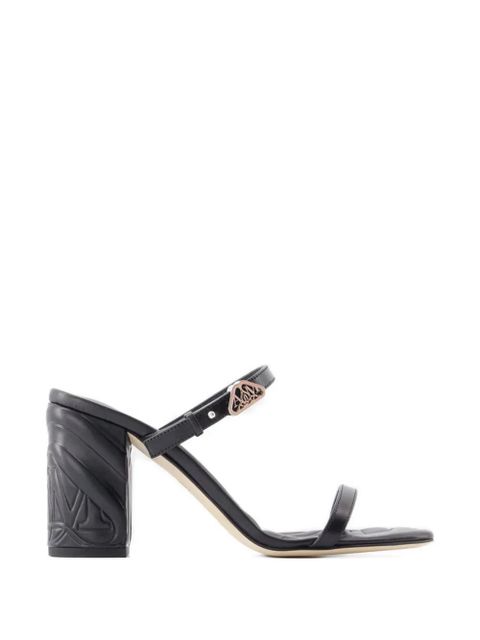 Alexander McQueen embossed heeled sandals - Black - zdjęcie produktu nr 1