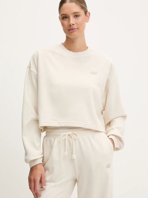 New Balance bluza damska kolor beżowy gładka WT51514LIN - zdjęcie produktu nr 1