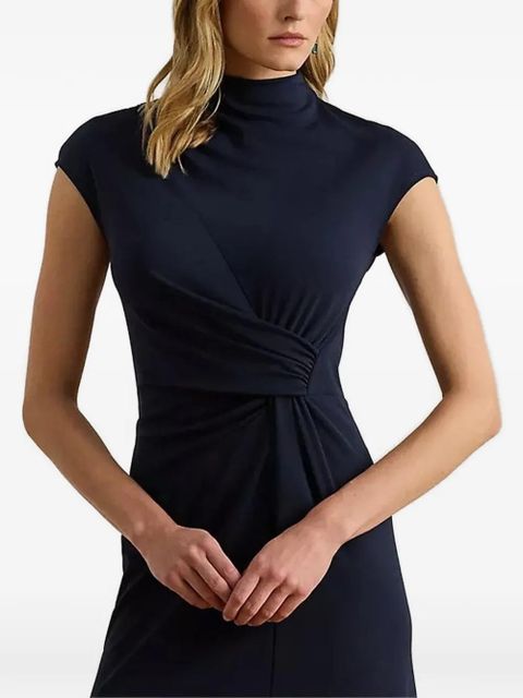 Lauren Ralph Lauren turtleneck twisted midi dress - Blue - zdjęcie produktu nr 1