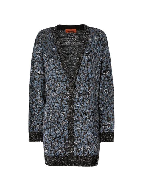 Missoni buttoned animal-print cardigan - Blue - zdjęcie produktu nr 1
