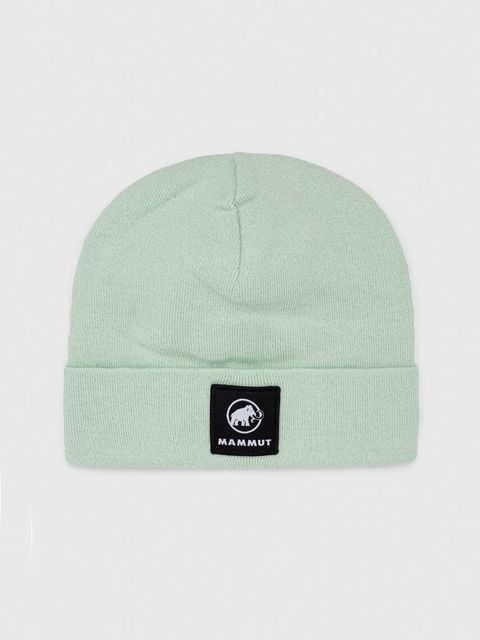 Mammut czapka Fedoz kolor zielony z cienkiej dzianiny - zdjęcie produktu nr 1