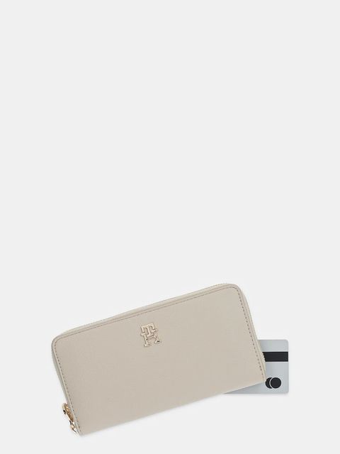 Tommy Hilfiger portfel damski kolor beżowy AW0AW17482