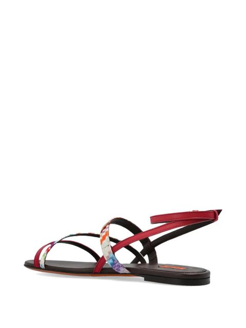 Missoni strap detail sandals - Red