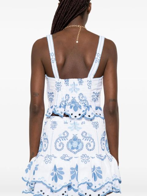 Charo Ruiz Ibiza Zia floral-embroidered top - White