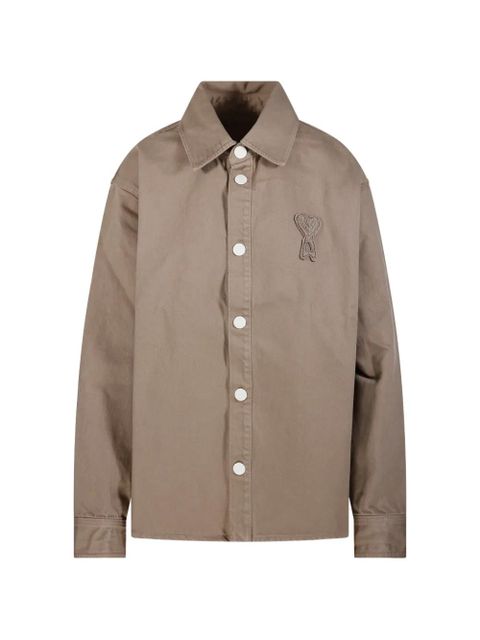 AMI Paris logo-patch shirt - Neutrals - zdjęcie produktu nr 1