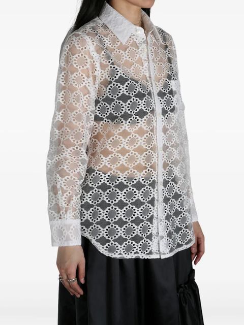 Comme Des Garçons sheer lace shirt - White
