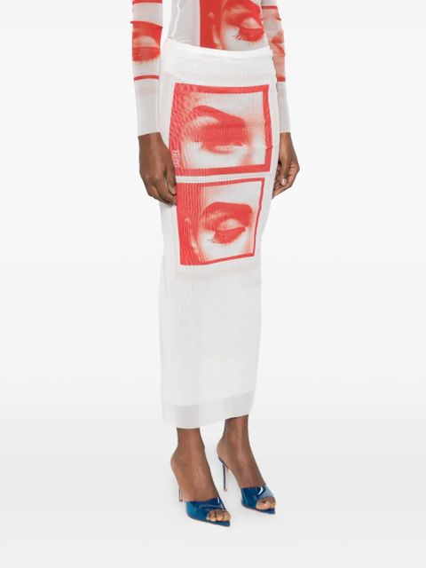 Jean Paul Gaultier eye graphic midi skirt - White - zdjęcie produktu nr 2