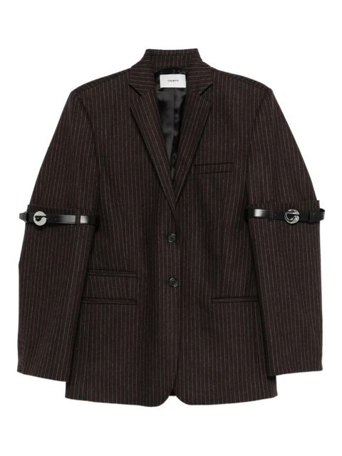 Coperni belted-sleeve pinstriped blazer - Brown - zdjęcie produktu nr 1