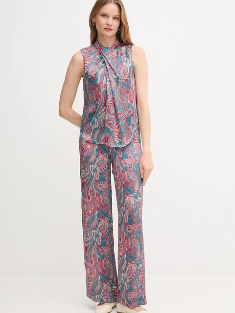 Hoss Intropia bluzka damska kolor niebieski wzorzysta 5872101