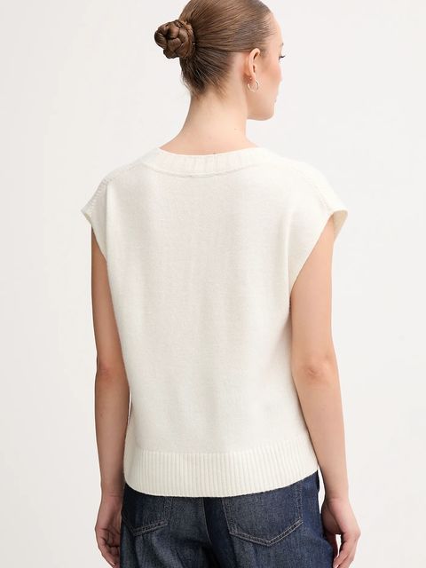 United Colors of Benetton kamizelka z dodatkiem wełny damski kolor beżowy 126WD4033 - zdjęcie produktu nr 2