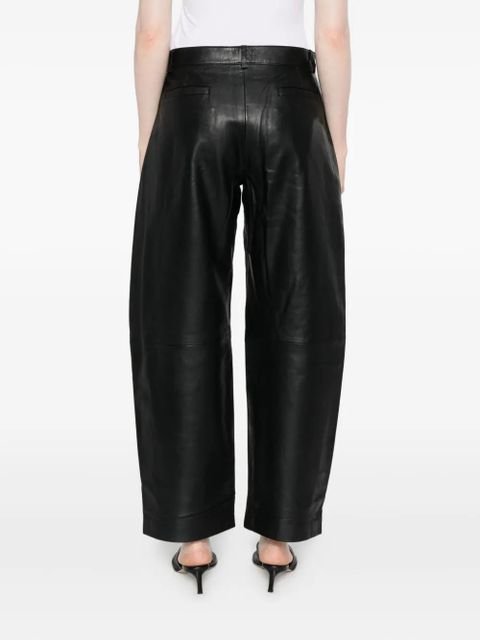 St. Agni leather straight-leg trousers - Black