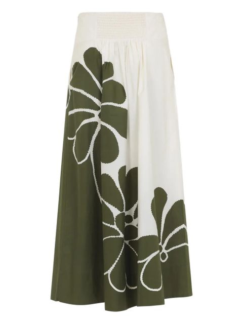 FARM Rio floral-print midi skirt - White - zdjęcie produktu nr 2