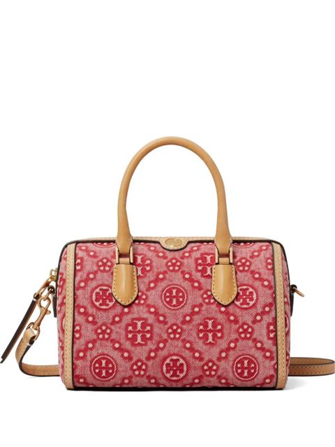 Tory Burch T-monogram denim petite barrel bag - Red - zdjęcie produktu nr 1