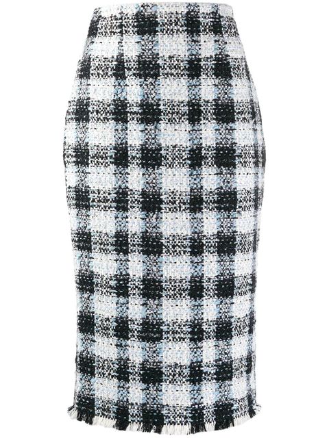 Alexander McQueen plaid tweed skirt - Black - zdjęcie produktu nr 1
