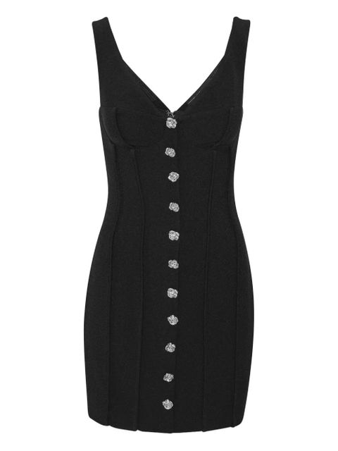 ROTATE BIRGER CHRISTENSEN rose-buttoned mini dress - Black