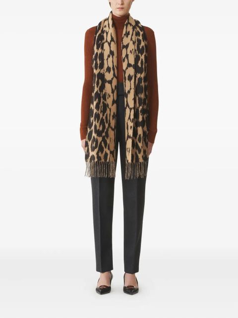 Lanvin leopard-print fringed scarf - Neutrals
