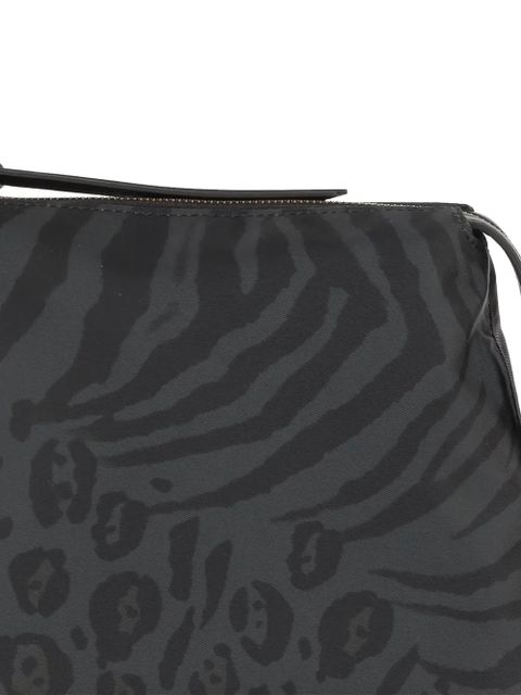 PINKO animal-print zipped make-up bag - Green