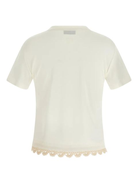 Magda Butrym crochet-hem crew-neck T-shirt - White - zdjęcie produktu nr 2