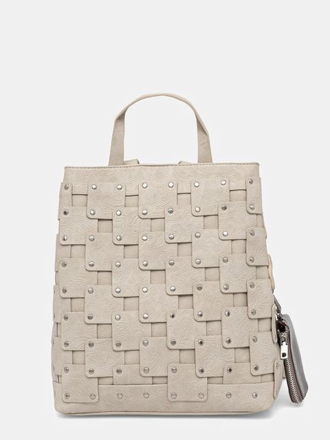 Desigual plecak NEW PATCH 1 PIEDRA damski kolor beżowy mały 25WAKP40 - zdjęcie produktu nr 1