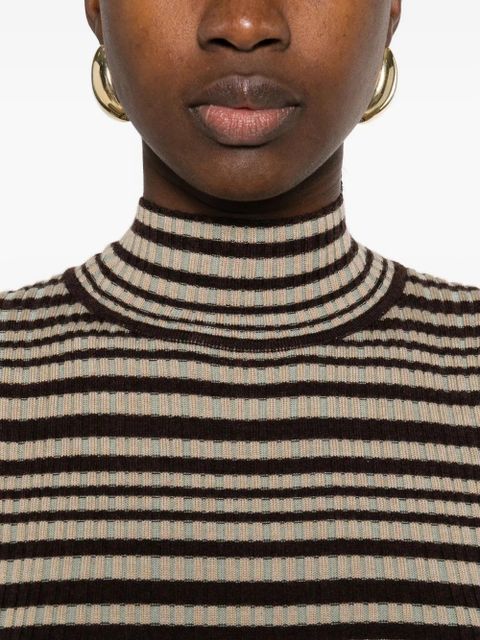 Nanushka turtleneck striped maxi dress - Brown