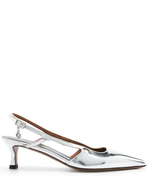 Maje 55mm metallic slingback pumps - Silver - zdjęcie produktu nr 1