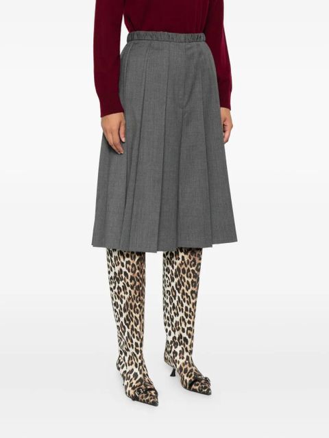 SANDRO high-rise pleated shorts - Grey