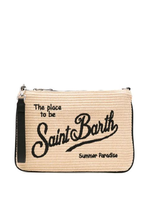 MC2 Saint Barth Parisienne logo-embroidered woven clutch bag - Neutrals - zdjęcie produktu nr 1