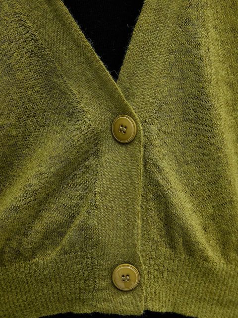 United Colors of Benetton kardigan z wełną damski kolor zielony lekki 109PD6056