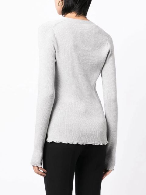 3.1 Phillip Lim Ruffle-Seamed long-sleeve cardigan - Grey