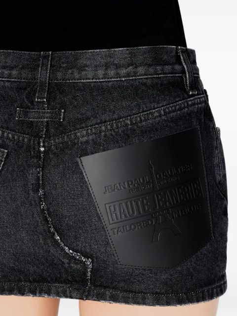 Jean Paul Gaultier contrast-pocket denim mini skirt - Black