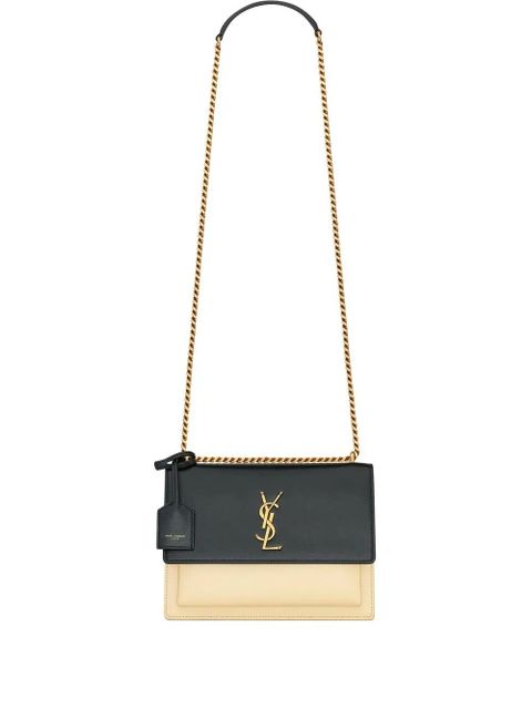 Saint Laurent Sunset two-tone shoulder bag - Black - zdjęcie produktu nr 1