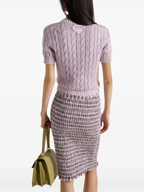 Prada crew-neck cotton jumper - Purple