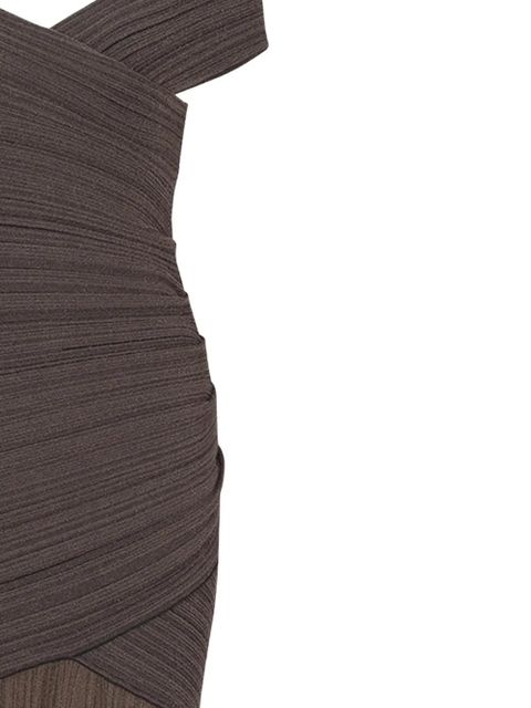 Balmain off-the-shoulder maxi dress - Brown - zdjęcie produktu nr 2