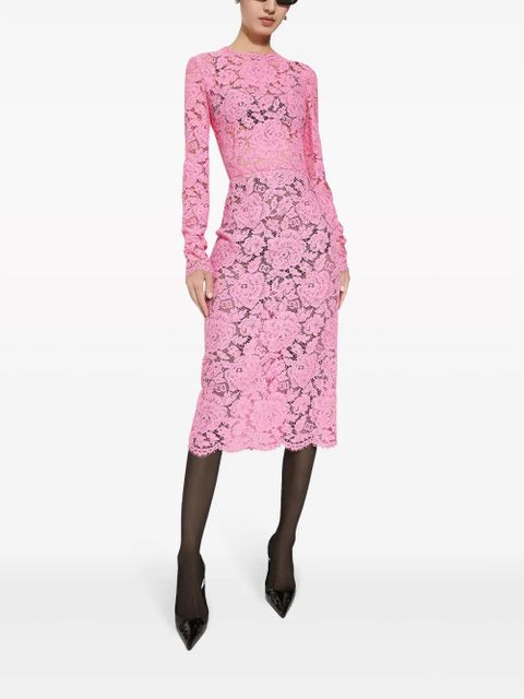 Dolce & Gabbana cordonetto-lace sheath dress - Pink - zdjęcie produktu nr 2