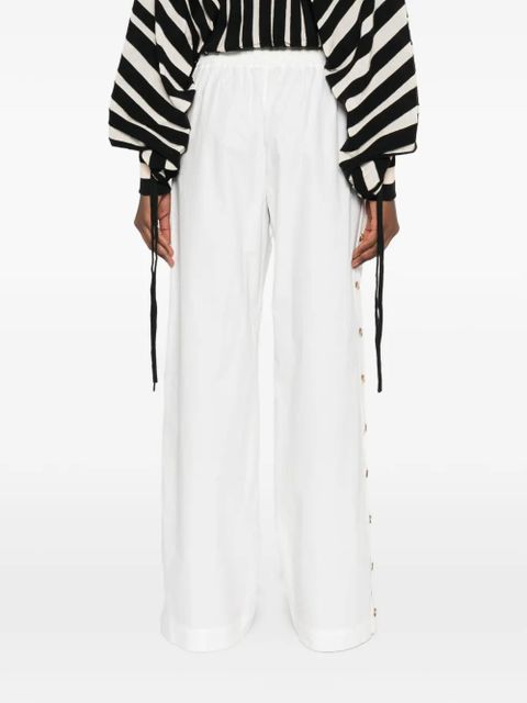 ZIMMERMANN side-button drawstring-fastening trousers - White