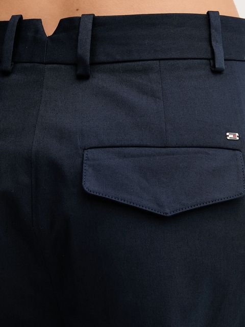 Tommy Hilfiger spodnie damskie kolor granatowy szerokie high waist WW0WW45791