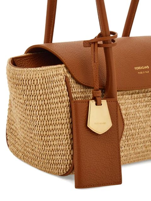 Ferragamo small East-West tote bag - Neutrals