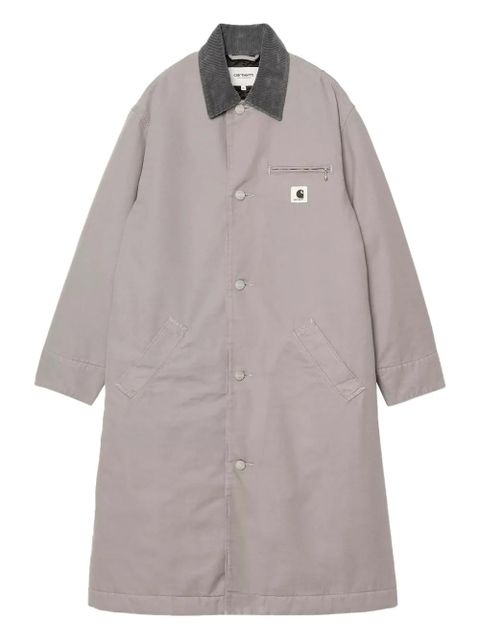 Carhartt WIP corduroy-collar button coat - Grey - zdjęcie produktu nr 1