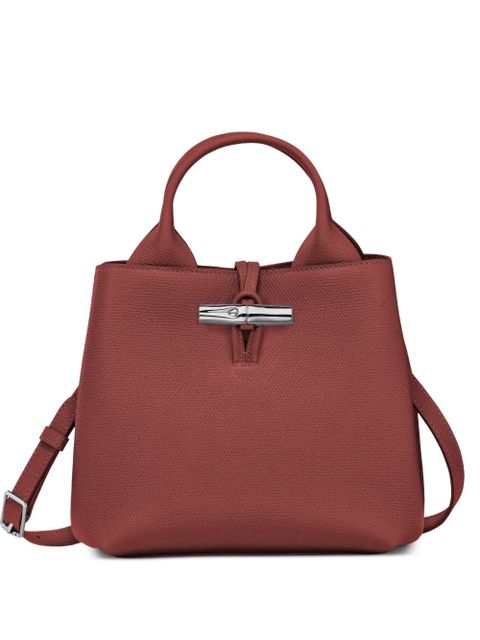 Longchamp S Le Roseau leather tote bag - Red - zdjęcie produktu nr 1
