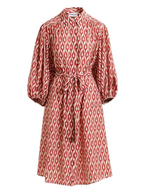 Essentiel Antwerp Ihilton abstract-print belted dress - Orange - zdjęcie produktu nr 1