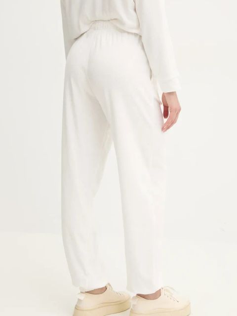 HUGO spodnie lounge damskie kolor beżowy z aplikacją 50531692