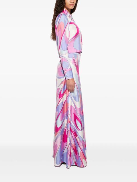 PUCCI onde-print silk-twill trousers - White