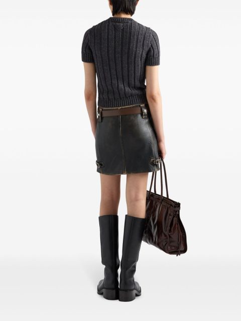 Prada leather mini skirt - Black