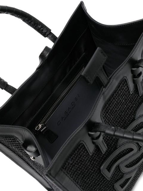 Casadei Beaurivage raffia tote bag - Black - zdjęcie produktu nr 2