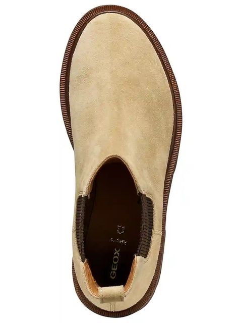 Geox botki zamszowe D NORIZE damskie kolor beżowy na płaskim obcasie D564ZD 00022 C5010