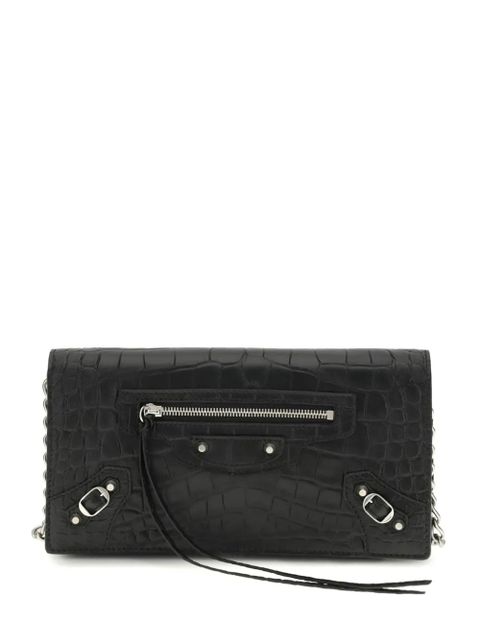 Balenciaga croc-embossed leather cross body bag - Black - zdjęcie produktu nr 1