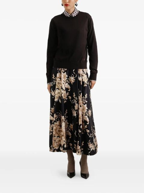 Dolce & Gabbana logo-embroidered cashmere top - Brown - zdjęcie produktu nr 2